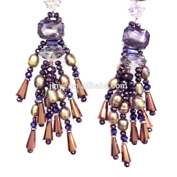 Fashion Bling Bling Luxury Crystal Pearl Statement Earrings For Party or Show